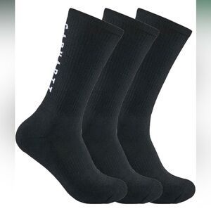 Carhartt Junior’s Black Casual Crew Socks - 3 Pack